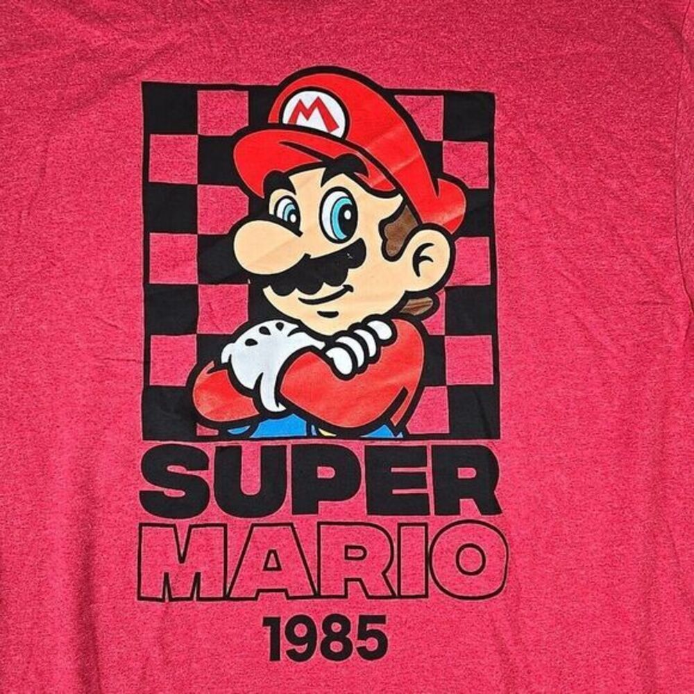 Nintendo Super Mario Shirt Mens 2XL Red    Graphic Print T-Shirt Video Games‎